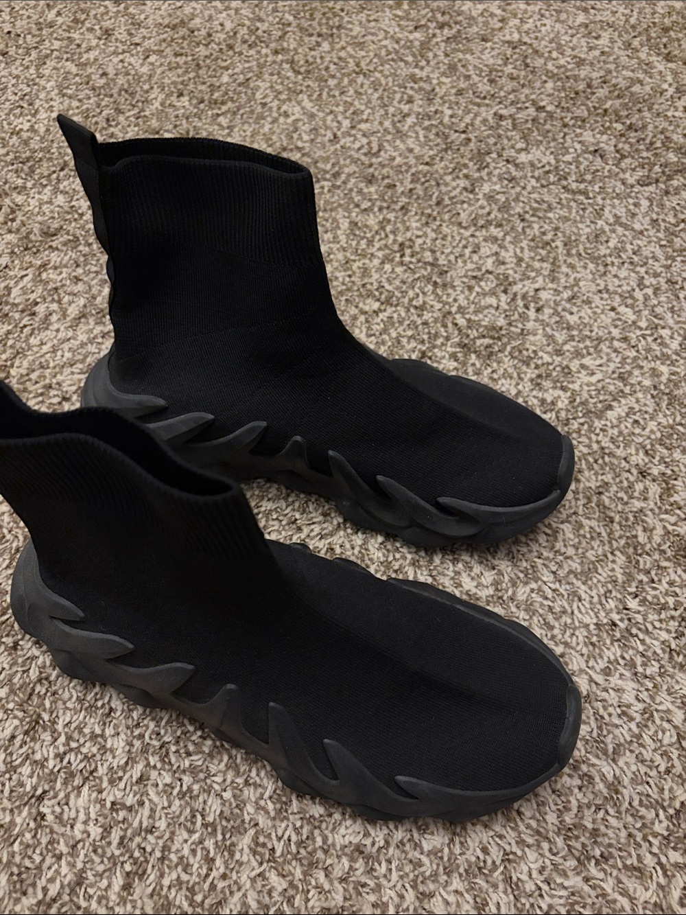 Black Knit Sock Sneaker with Sculpted Sole - Picture 6 of 7